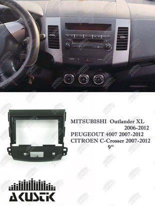 Pамка Mitsubishi Outlander XL 2006-2012, Peugeot 4007 2007-2012, Citroen C-Crosser 2007-2012, 9'' 144127 фото