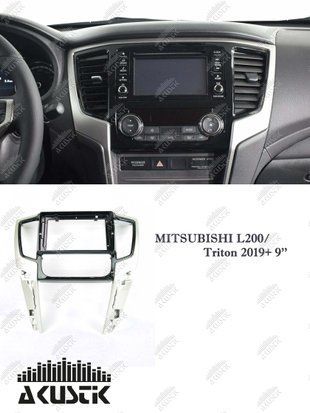 Pамка Mitsubishi L200/Triton 2019+, 9'', срібляста з чорним 144120 фото