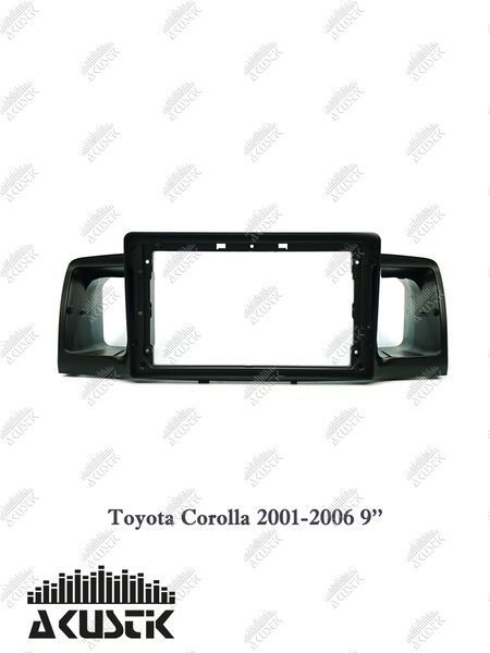 Pамка Toyota Corolla 2001-2006, 9'', чорна 144342 фото