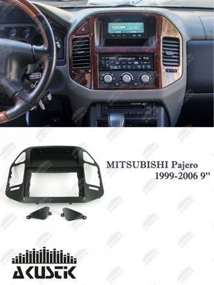 Pамка Mitsubishi Pajero 1999-2006, 9'', чорна 144124 фото